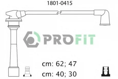 Комплект кабелів високовольтних PROFIT 1801-0415