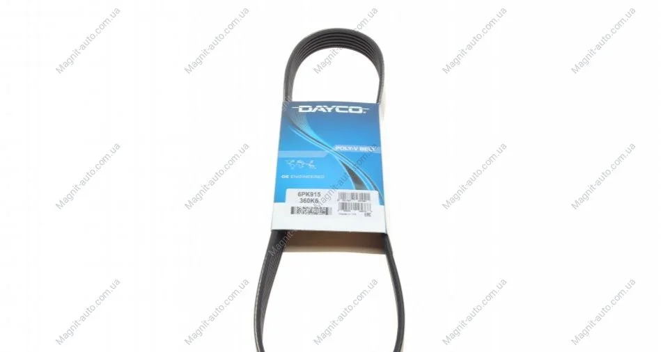 Ремень генератора, 2.5D/TDI 94-02 AC /2.5D -95 Jumper/Boxer DAYCO 6PK915 (фото 1)