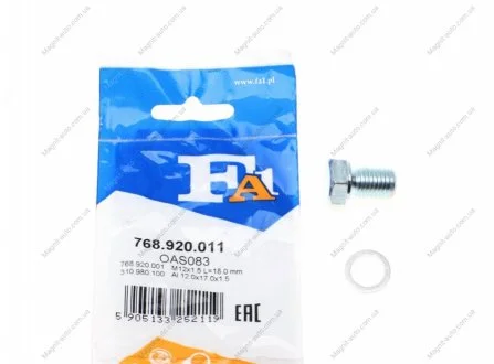 Пробка поддона Fischer M12x1,5 Fischer Automotive One (FA1) 768.920.011