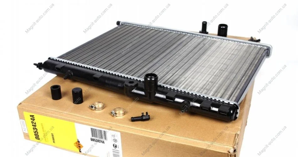Радиатор двигателя (мкпп) CITROEN BERLINGO, BERLINGO MULTISPACE, C4, C4 I, XSARA, XSARA PICASSO PEUGEOT 2008 I, 206, 206+, 307, 308 I, PARTNER, PARTNER ORIGIN, PARTNER TEPEE 1.1-Electric 06.96- NRF 53424A (фото 1)