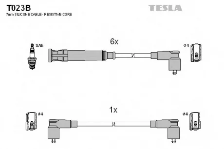 Провода высоковольтные, комплект. Bmw 3 (E30), 5 (E28) BLATNA TESLA T023B