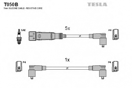 Комплект кабелiв запалювання TESLA T050B