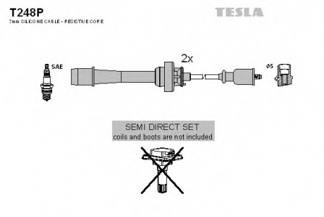 Комплект кабелiв запалювання TESLA T248P