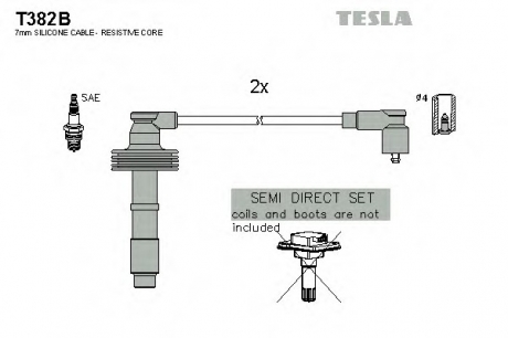 Комплект кабелiв запалювання TESLA T382B (фото 1)