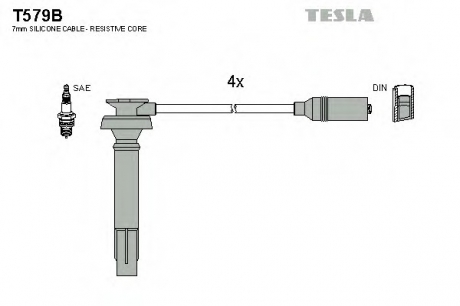 Комплект кабелiв запалювання TESLA T579B (фото 1)