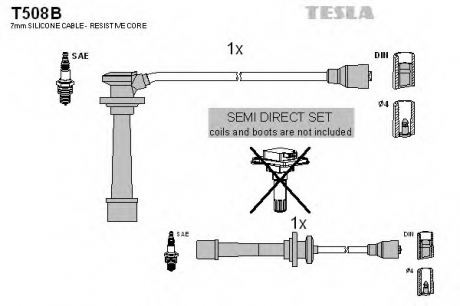Комплект кабелiв запалювання TESLA T508B (фото 1)