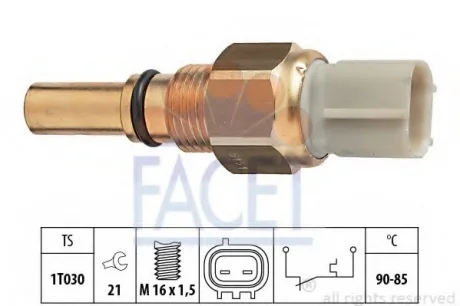 Датчик вмикання вентилятора Toyota Camry/Corolla/RAV4 1.9-4.3 89-02 FACET 7.5151