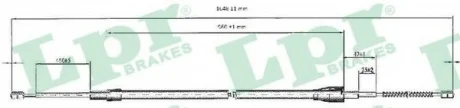 Трос ручника Skoda Octavia I (L=1620/960mm) LPR C0812B