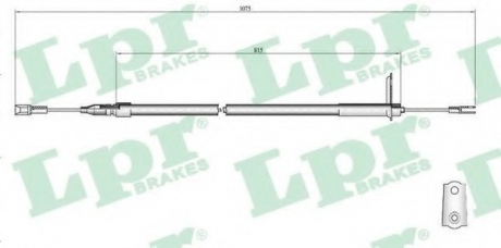 Тросик стояночного тормоза LPR C0407B