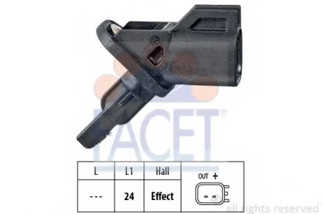Датчик ABS Ford MONDEO III 1.8 16V-3.0 V6 24V 00-09 передний FACET 21.0001