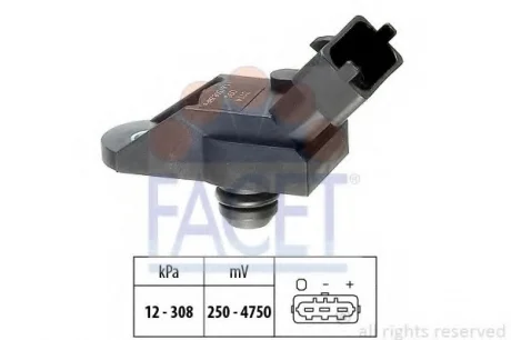 ДАТЧИК ДАВЛЕНИЯ НАДДУВА Opel Astra G/Vectra B 2.0/2.2 DTI 97-05 Facet FACET 10.3114