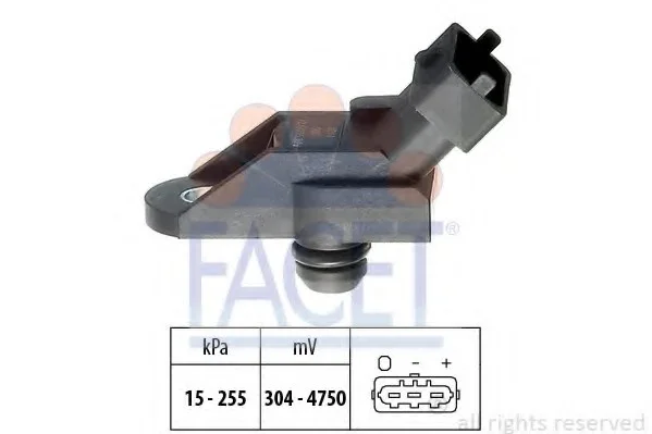 ДАТЧИК ТИСКУ НАДДУВУ Opel Astra G/Omega/Vectra B/Zafira A 1.7-2.2 96-05 Facet FACET 10.3014 (фото 1)