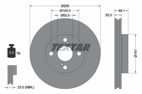 Тормозной диск PRO TEXTAR 92125903