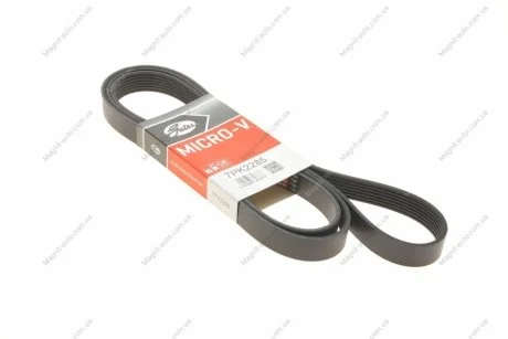 Ремінь поліклиновий, HYUNDAI H-1, JEEP Grand Cherokee, KIA Sorento 2.5 CRDi 02- Gates 7PK2285