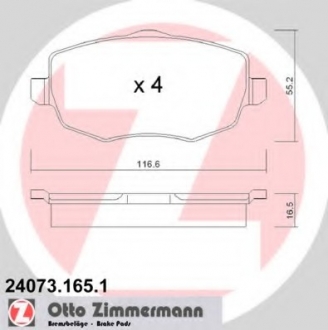Колодки гальмівні дискові ZIMMERMANN 24073.165.1