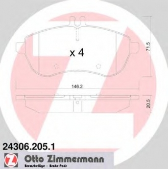 Колодки гальмівні дискові ZIMMERMANN 24306.205.1