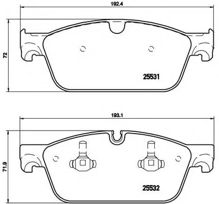 Комплект тормозных колодок из 4 шт. дисков BREMBO P50102 (фото 1)