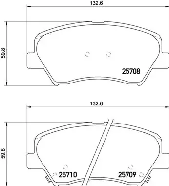 Тормозные колодки пер. Ceed/Cerato/Elantra/Equus/i30 (09-21) (BOSCH) BREMBO P30073 (фото 1)