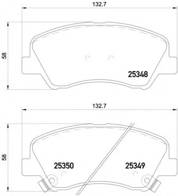 Комплект тормозных колодок, дисковый тормоз BREMBO P18025 (фото 1)