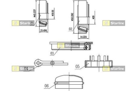 Пiдшипник ступицi колеса STARLINE LO 00542