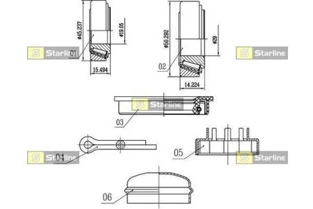 Комплект подшипников ступицы. зад.(LO00542) StarLine STARLINE LO 00542