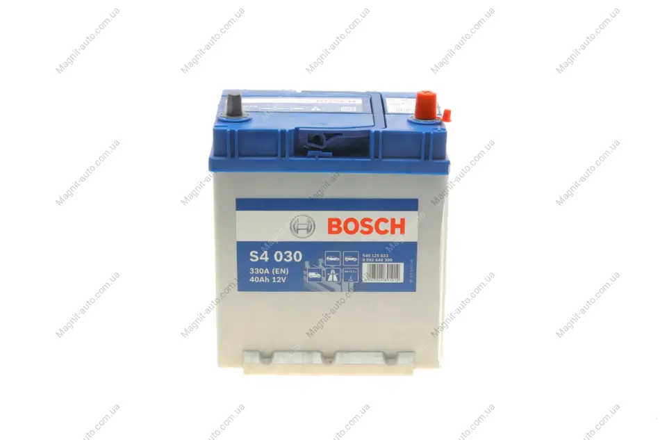 Батарея аккумуляторная Bosch S4 030 12В 40Ач 330A(EN) R+ BOSCH 0092S40300 (фото 1)