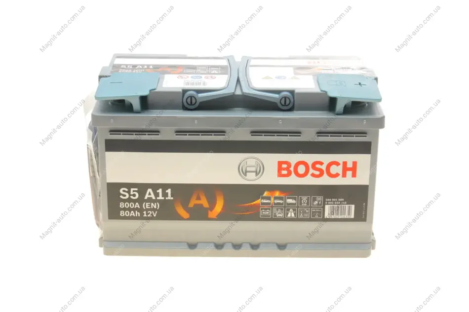 Акумулятор Bosch 12В 80Ач 800А(EN) R+ Start&Stop BOSCH 0092S5A110 (фото 1)