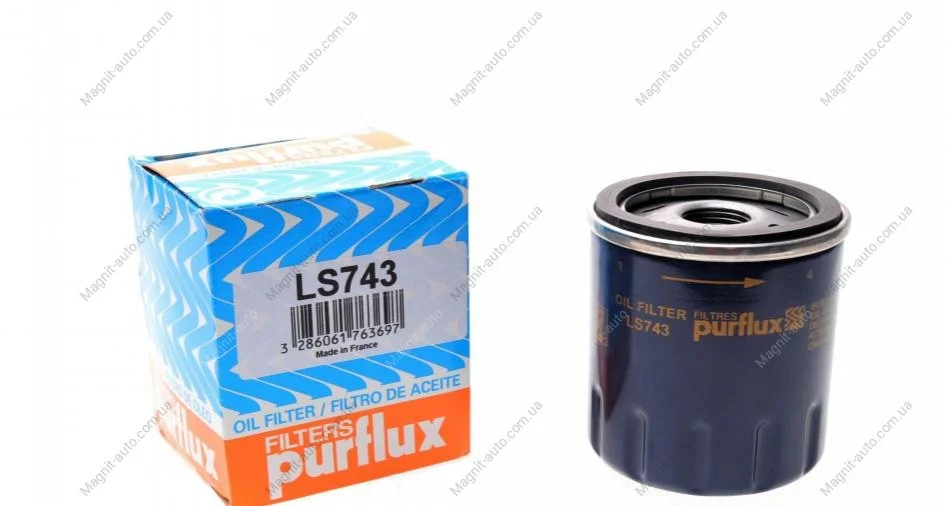 Фільтр оливний, SUZUKI Grand Vitara, TOYOTA Auris 07-13, Camry 82-91, Corolla 87-92, 1.0-2.0, 83- Purflux LS743 (фото 1)