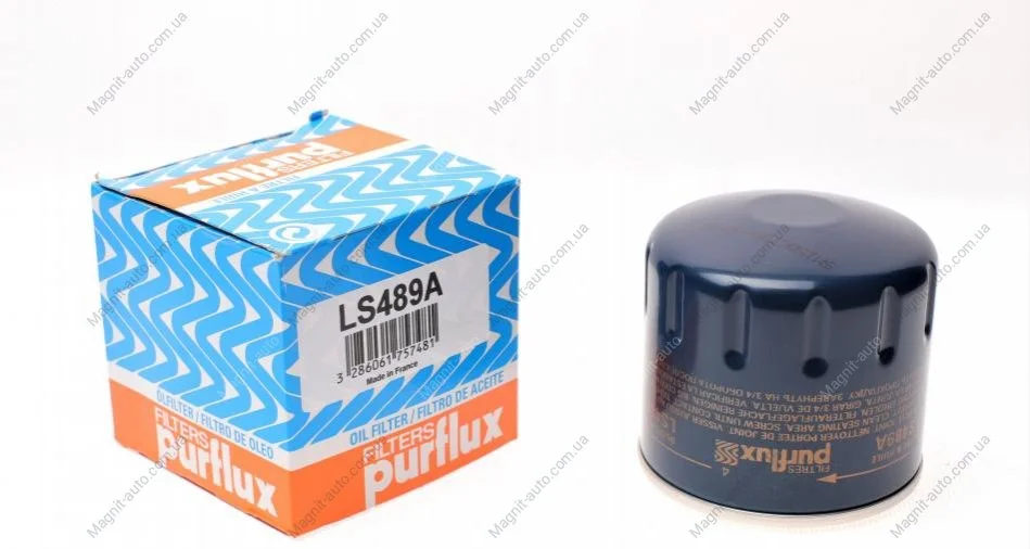 Фильтр масляный, Hyundai, Kia, Mazda, Mitsubishi, Opel, Subaru, Toyota 1.3-3.8 77- Purflux LS489A (фото 1)