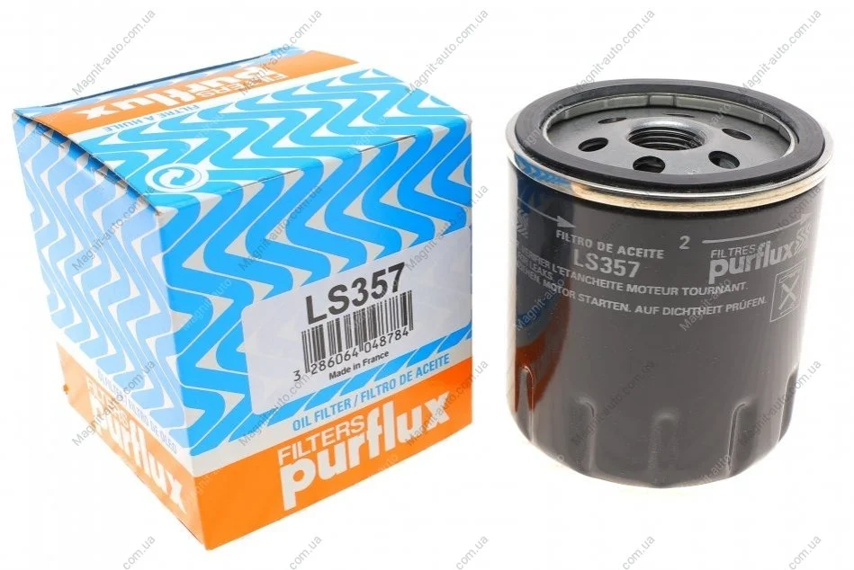 Фільтр оливний, FORD Focus, Mondeo, Ecosport, Range Rover Evoque, 1.0-2.3, 00- Purflux LS357 (фото 1)