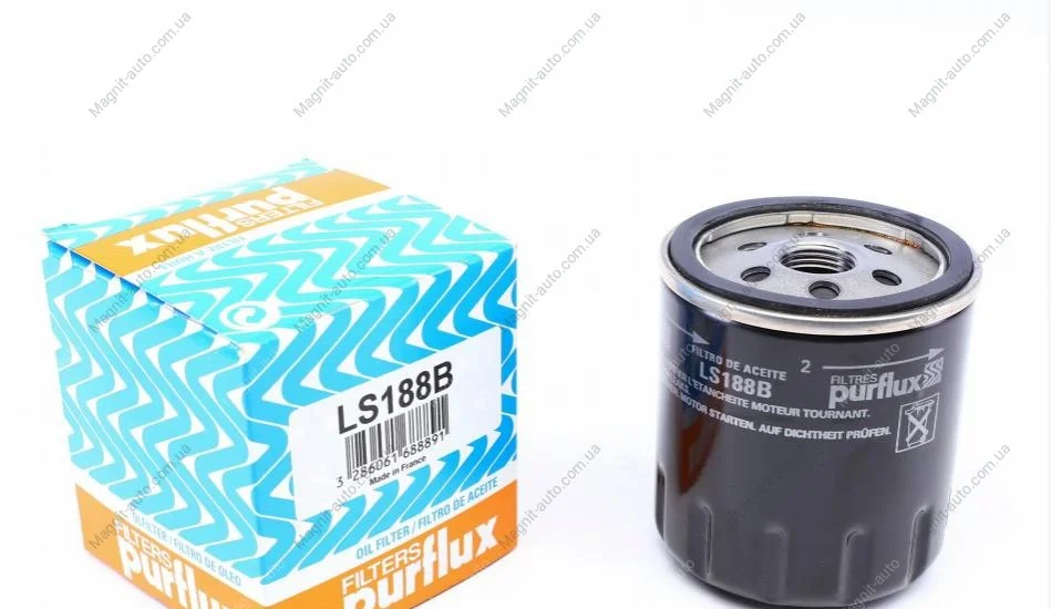 Фільтр оливний, FCA, 1.0-3.0, 1.3-1.9TD, 69- Purflux LS188B (фото 1)