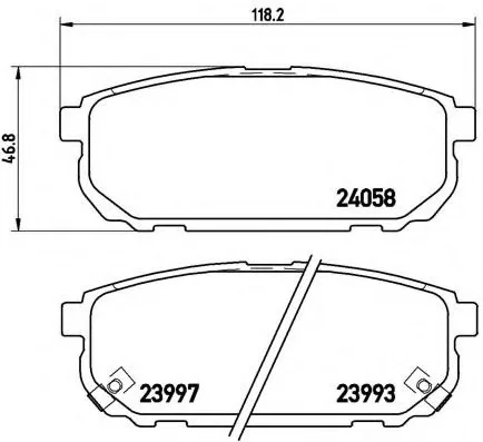 Комплект тормозных колодок, дисковый тормоз BREMBO P30 023 (фото 1)