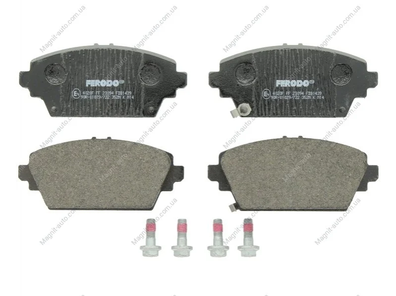 Комплект тормозных колодок переднего., HONDA ACCORD VI MG ZR, ZS NISSAN ALMERA TINO, PRIMERA 1.6-2.5 03.97- FERODO FDB1439 (фото 1)