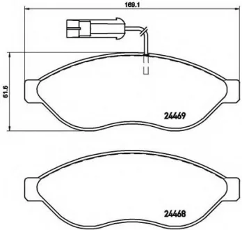 Комплект гальмівних колодок з 4 шт. дисків BREMBO P23 144