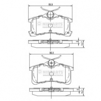 Гальмiвнi колодки к-кт. NIPPARTS J3612026