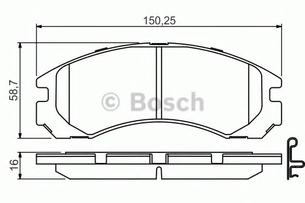 Гальмiвнi колодки к-кт. BOSCH 0 986 495 252 (фото 1)