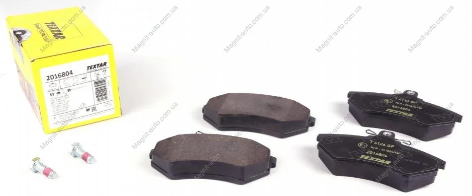 Комплект тормозных колодок переднего., AUDI 100 C3, 80 B2, 80 B3, 80 B4, A4 B5 CHERY COWIN, EASTAR CROSS, FENGYUN, TIGGO GEELY CK SEAT CORDOBA, CORDOBA VARIO, IBIZA II, INCA 1.3-2.9 01.83- TEXTAR 2016804 (фото 1)