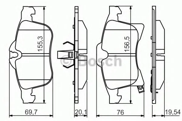 Гальмiвнi колодки к-кт. BOSCH 0 986 494 513 (фото 1)