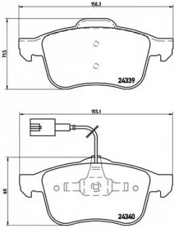 Комплект тормозных колодок, дисковый тормоз BREMBO P23 103