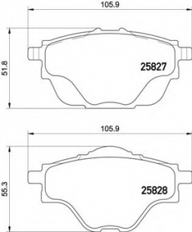 Гальмiвнi колодки к-кт. BREMBO P61 124