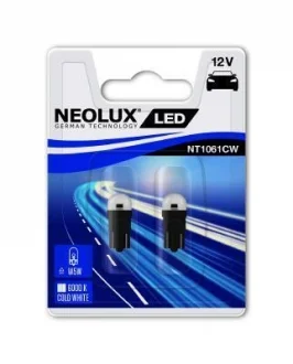 Автолампа Neolux W5W W2,1x9,5d 0,5 W белая NEOLUX NT1061CW02B