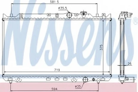 Радиатор охлаждения NISSENS 62482A