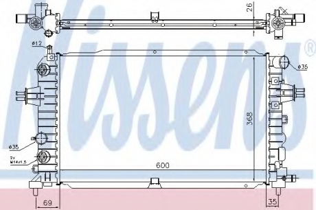 Радиатор, охлаждение двигателя NISSENS 630768