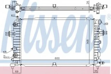 Радиатор, охлаждение двигателя NISSENS 630768