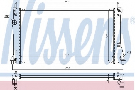 Радиатор, охлаждение двигателя NISSENS 68528