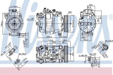 Компрессор, кондиционер NISSENS 890070