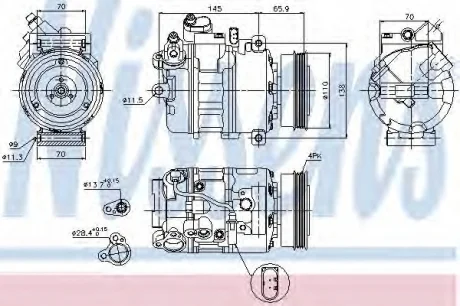 Компрессор AUDI A4 B6 (2001) A4 1.9 TDI NISSENS 89023