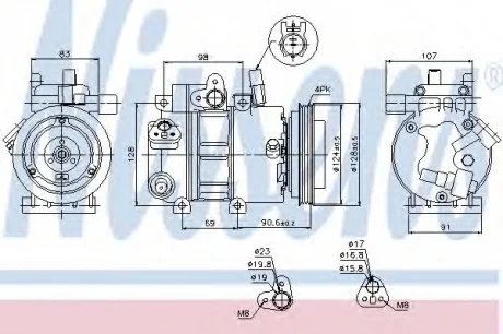 Компрессор, кондиционер NISSENS 89273