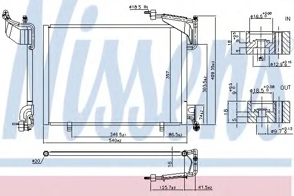 Радиатор кондиционера (Конденсатор) FORD B-MAX (2012) 1.0 ECOBOOST NISSENS 940528 (фото 1)