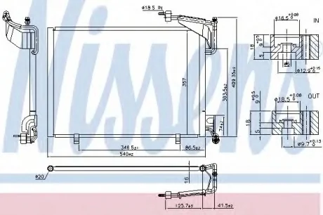 Радиатор кондиционера (Конденсатор) FORD B-MAX (2012) 1.0 ECOBOOST NISSENS 940528